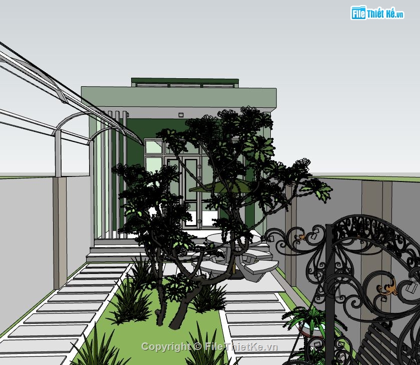 nhà cấp 4 file su,su nhà cấp 4,sketchup nhà cấp 4