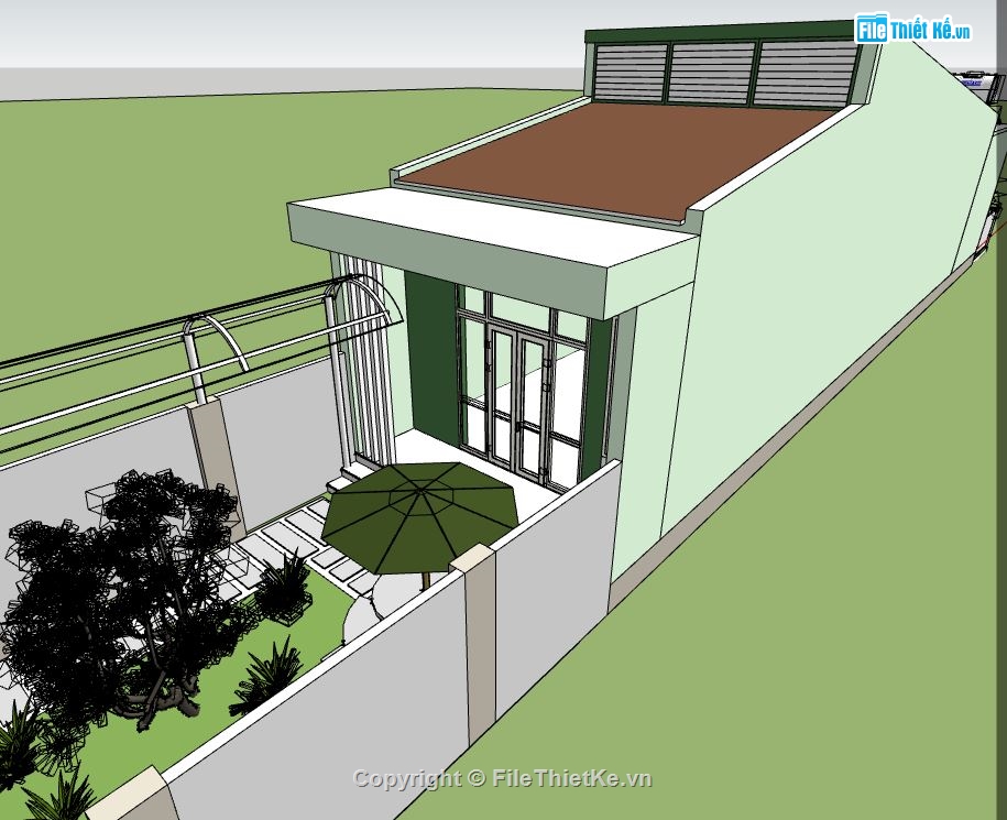 nhà cấp 4 file su,su nhà cấp 4,sketchup nhà cấp 4