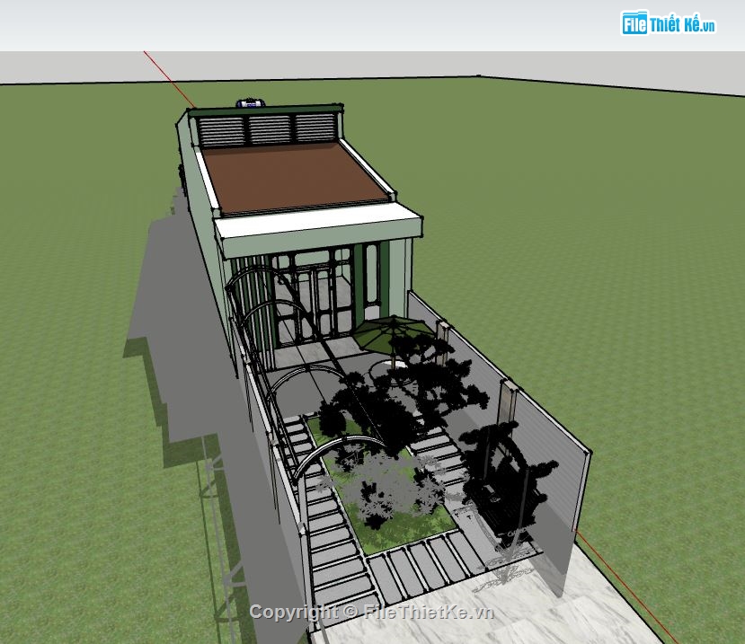 nhà cấp 4 file su,su nhà cấp 4,sketchup nhà cấp 4