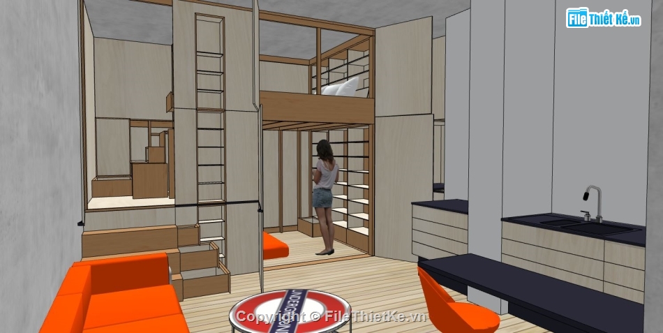 3d su nhà cấp 4,file sketchup nhà cấp 4,model su nhà cấp 4