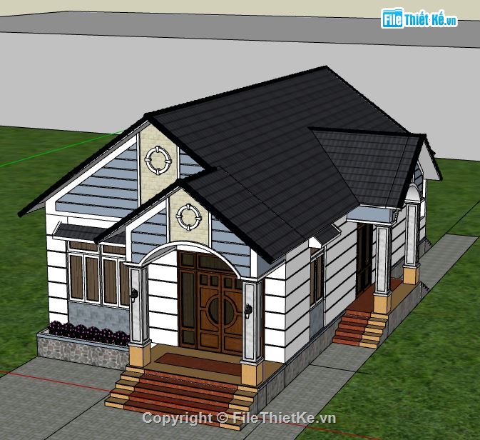 sketchup nhà cấp 4,nhà cấp 4 sketchup,file su nhà cấp 4