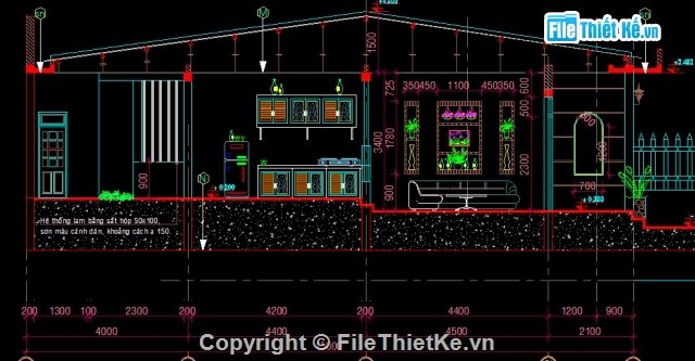 Xem và download bản vẽ cad nhà cấp 4 mái tôn đẹp nhất