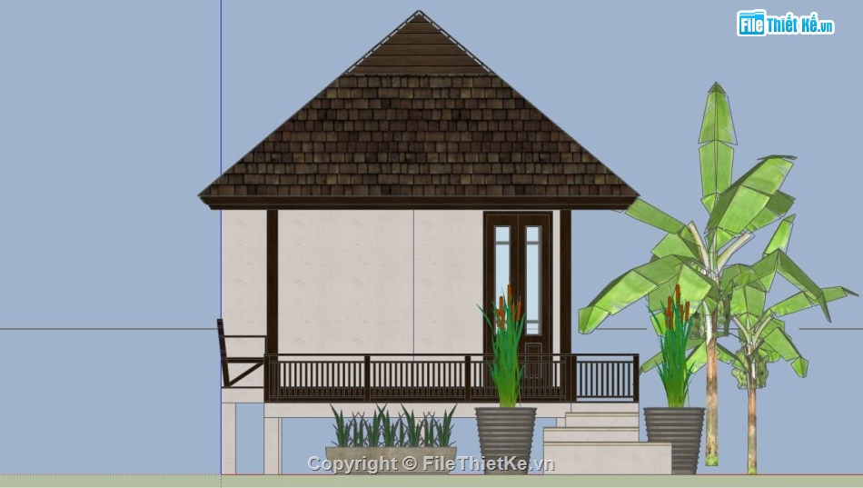 file su chòi,su nhà chòi,sketchup nhà chòi mái lá