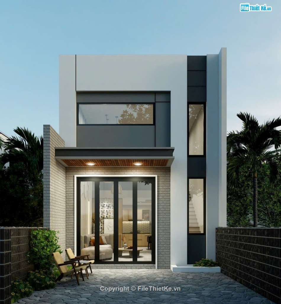 Mẫu nhà gác lửng,nhà gác lửng,bản vẽ nhà gác lửng 5x15