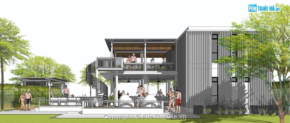 model su nhà hàng,sketchup nhà hàng,dựng model su nhà hàng