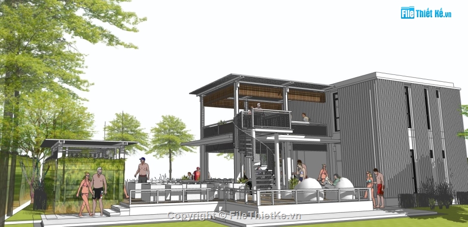 model su nhà hàng,sketchup nhà hàng,dựng model su nhà hàng
