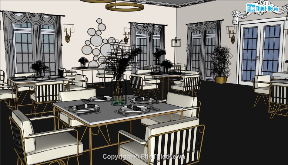 model su nhà hàng,sketchup nhà hàng,su nhà hàng