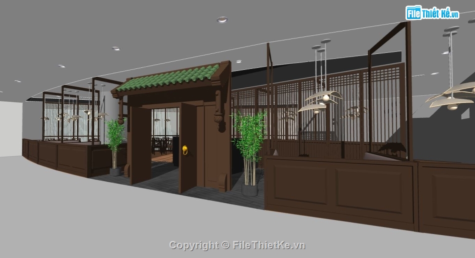 model sketchup nhà hàng,Mẫu nhà hàng,sketchup nhà hàng