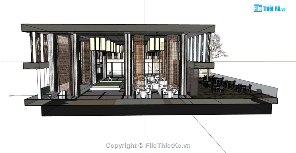 Mẫu nhà hàng,nhà hàng,nhà hàng sketchup,su nhà hàng