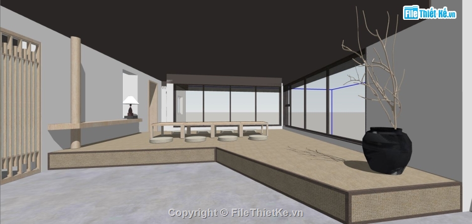 su nhà hàng,sketchup nhà hàng,model su nhà hàng