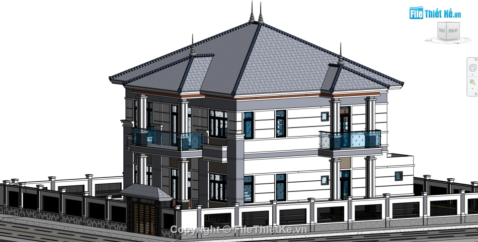 file revit biệt thự,nhà mái nhật,nhà mái nhật 2 tầng