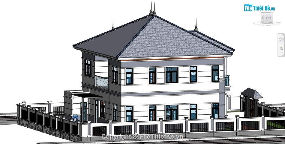 file revit biệt thự,nhà mái nhật,nhà mái nhật 2 tầng