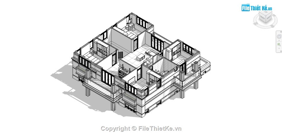 file revit biệt thự,nhà mái nhật,nhà mái nhật 2 tầng