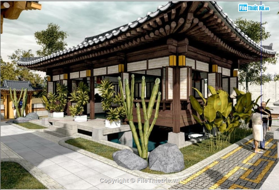 nhà đẹp file su,file sketchup nhà trung hoa,model sketchup nhà trung hoa