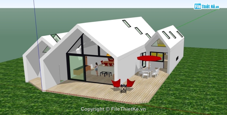 model su nhà nghỉ dưỡng,sketchup nhà nghỉ,file su nhà nghỉ