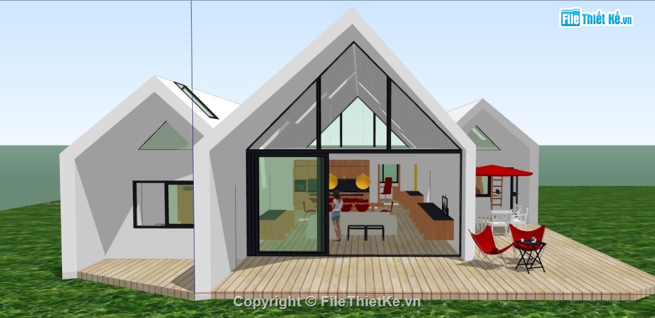 model su nhà nghỉ dưỡng,sketchup nhà nghỉ,file su nhà nghỉ