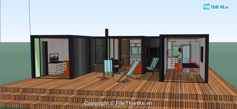 sketchup nhà nghỉ dưỡng,model su nhà nghỉ dưỡng,dựng 3d su nhà nghỉ dưỡng