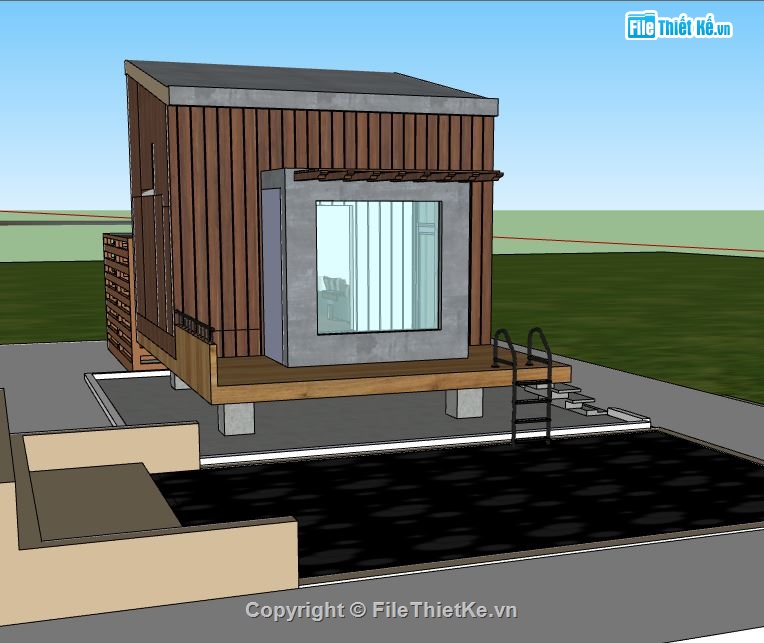 nhà đẹp file su,nhà nghỉ dưỡng file su,sketchup nhà nghỉ dưỡng