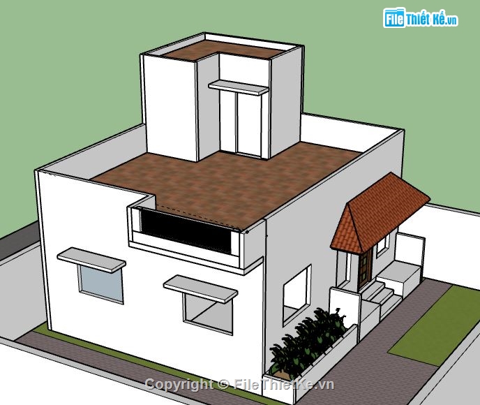 Nhà phố 1 tầng,model su nhà phố 1 tầng,sketchup nhà phố 1 tầng,nhà phố 1 tầng file su