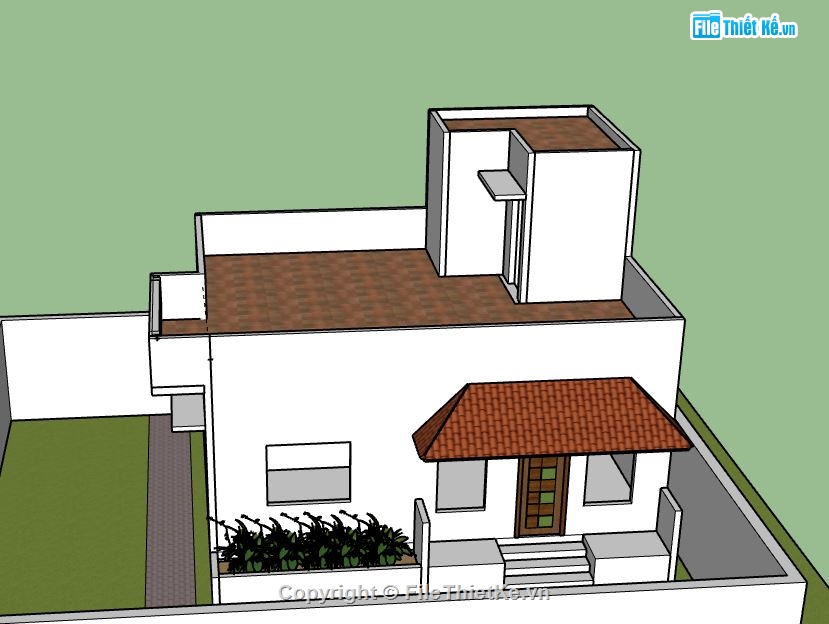Nhà phố 1 tầng,model su nhà phố 1 tầng,sketchup nhà phố 1 tầng,nhà phố 1 tầng file su