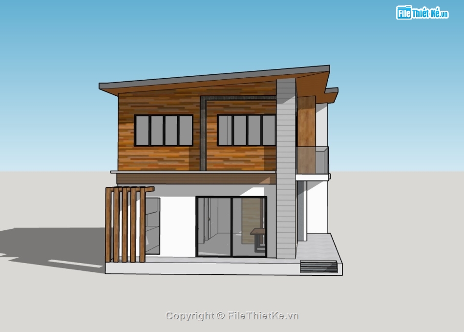 su nhà phố,sketchup nhà phố,su nhà phố 2 tầng,sketchup nhà phố 2 tầng