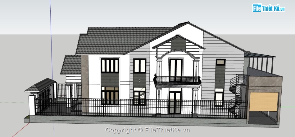 su nhà phố,file sketchup nhà phố,model su nhà phố