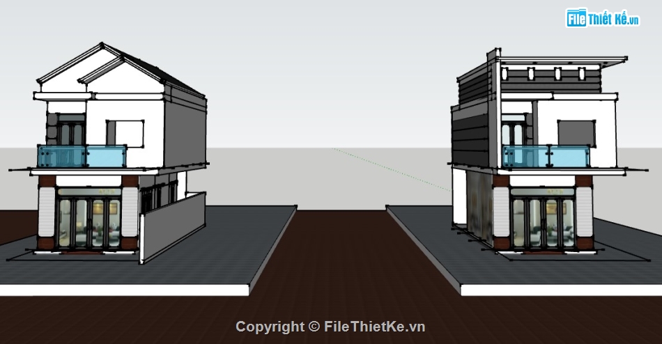 nhà phố 2 tầng,su nhà phố 2 tầng,sketchup nhà phố 2 tầng,su nhà phố