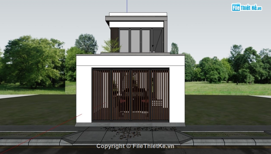 su nhà phố,file sketchup nhà phố,model su nhà phố