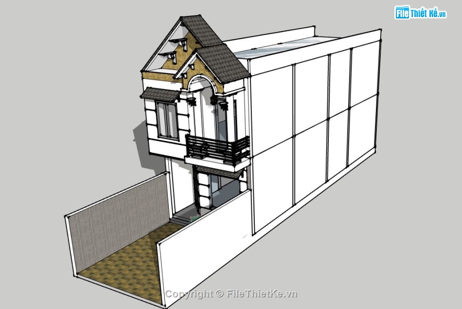 su nhà phố,file sketchup nhà phố,model su nhà phố