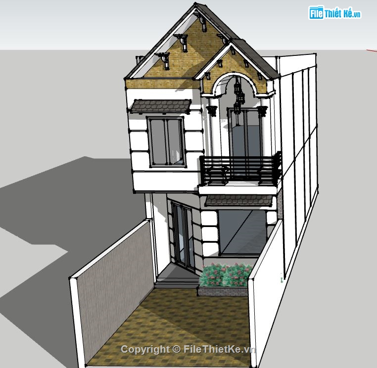 su nhà phố,file sketchup nhà phố,model su nhà phố