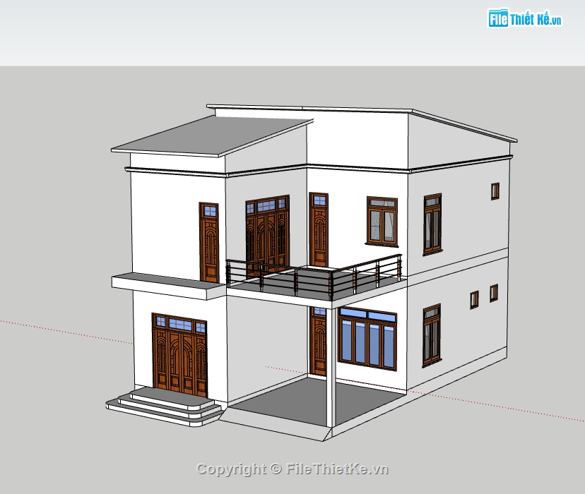 nhà phố sketchup,nhà phố 2 tầng,su nhà phố,sketchup nhà phố 2 tầng