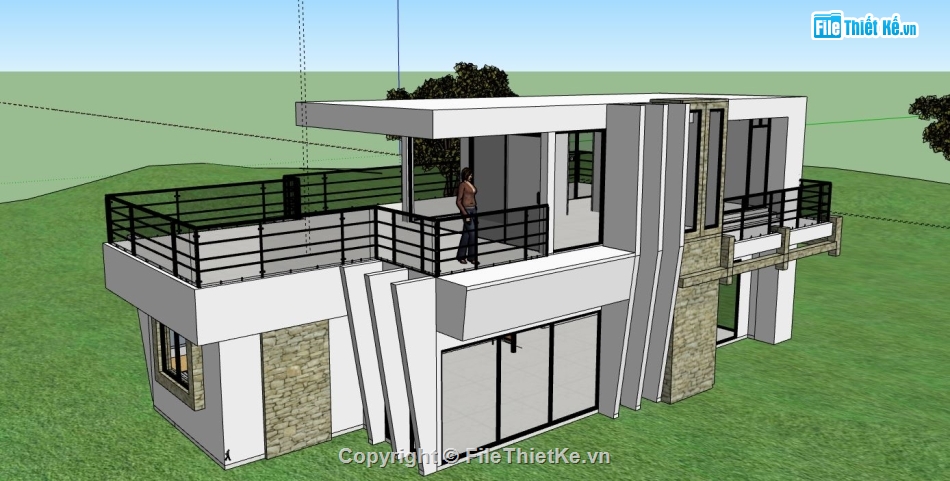 Mẫu nhà phố,su nhà phố,file sketchup nhà phố