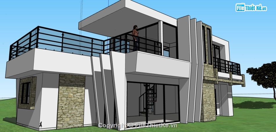 Mẫu nhà phố,su nhà phố,file sketchup nhà phố