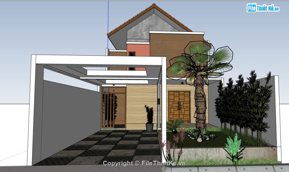 file sketchup nhà phố,nhà phố sketchup,su nhà phố