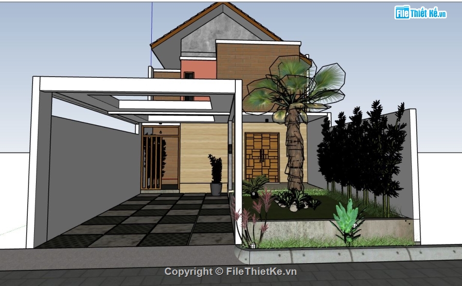 file sketchup nhà phố,nhà phố sketchup,su nhà phố