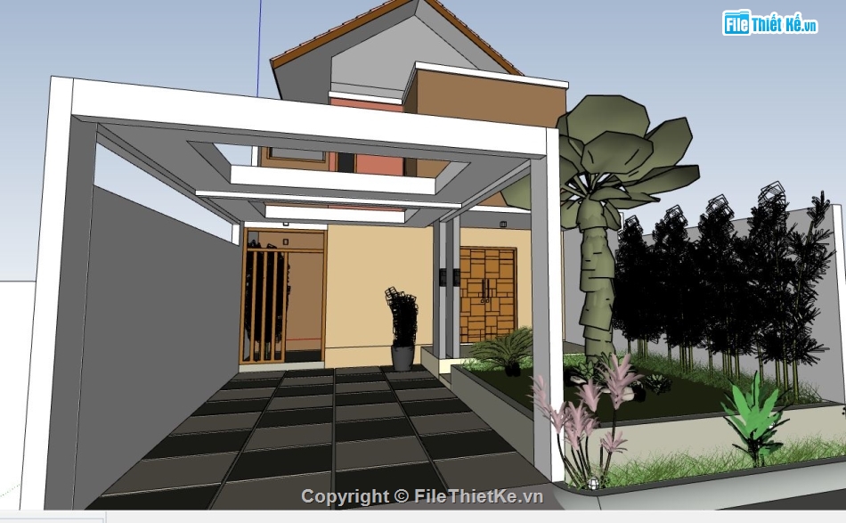 file sketchup nhà phố,nhà phố sketchup,su nhà phố