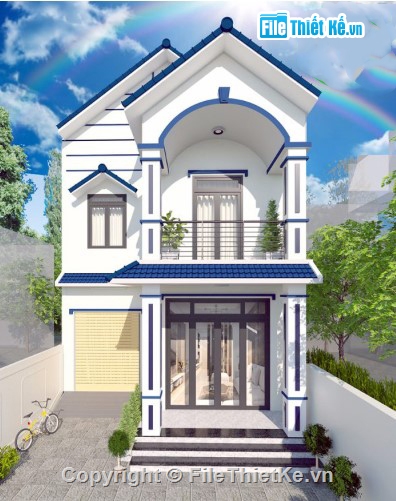 nhà mái thái,nhà phố mái thái,nhà phố 2 tầng