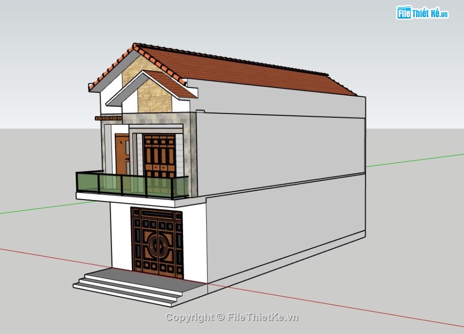 su nhà phố,file sketchup nhà phố,model su nhà phố