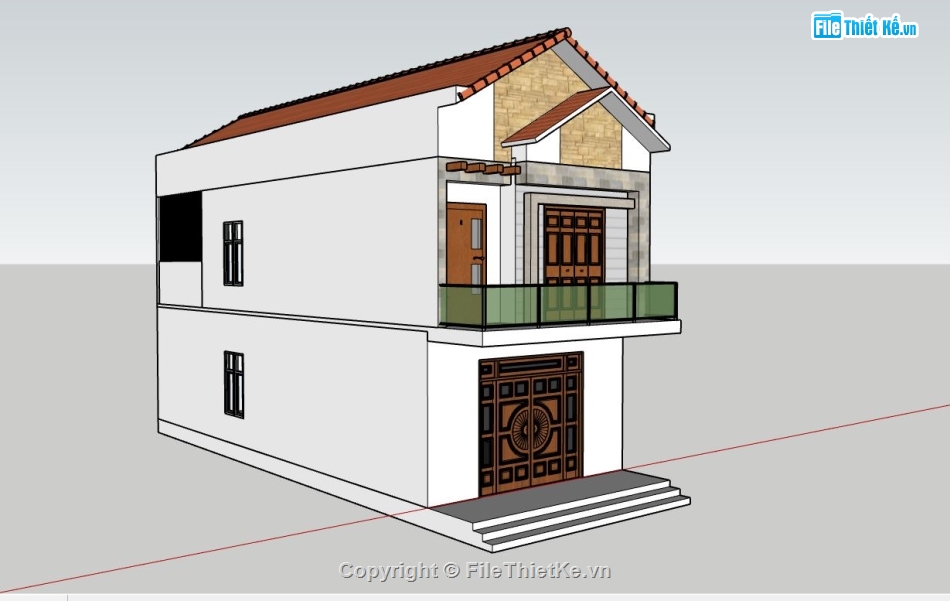 su nhà phố,file sketchup nhà phố,model su nhà phố