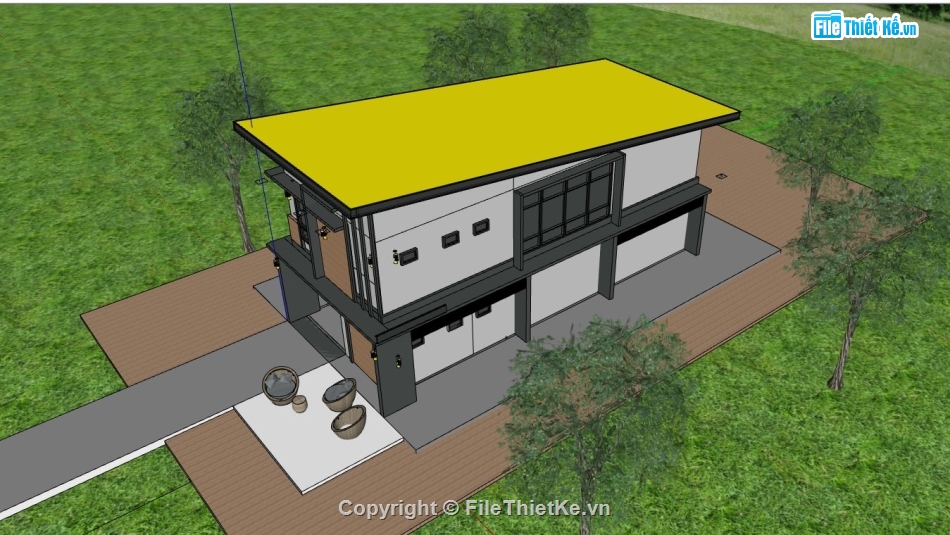 su nhà phố 2 tầng,model su nhà phố,file sketchup nhà phố