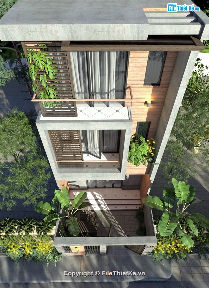 nhà phố 3 tầng,Model su nhà phố 3 tầng,Mẫu nhà phố 3 tầng 5x14.6m,phối cảnh nhà phố 3 tầng