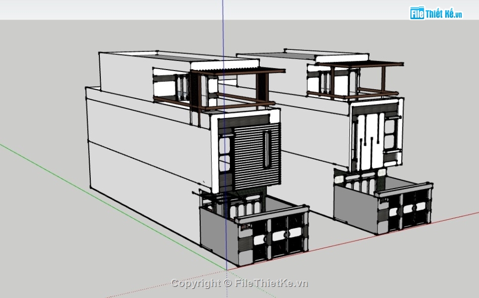 nhà phố 3 tầng,su nhà phố,sketchup nhà phố,su nhà phố 3 tầng