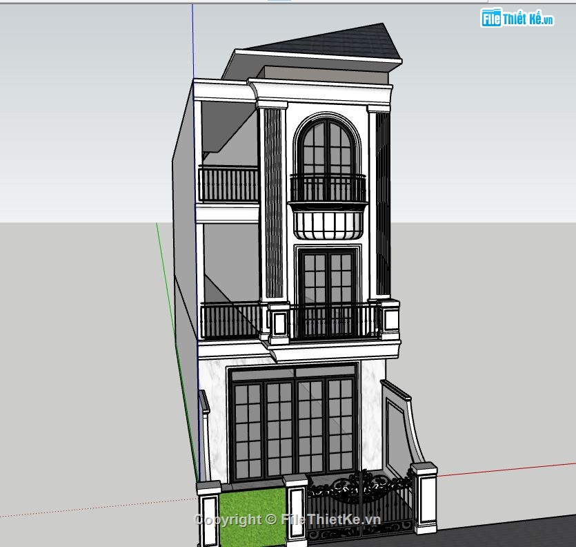 su nhà phố,sketchup biệt thự,model su biệt thự