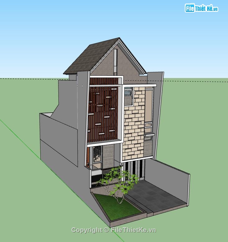 Nhà phố 3 tầng,model su nhà phố 3 tầng,nhà phố 3 tầng file su,model sketchup nhà phố 3 tầng,nhà phố 3 tầng file sketchup