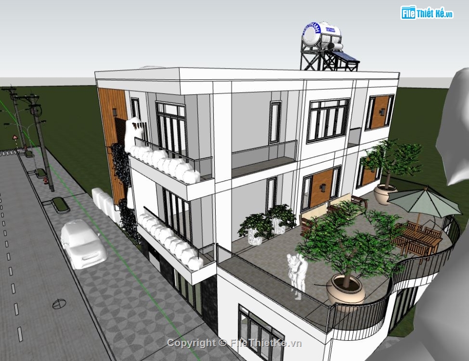 file sketchup nhà phố,su nhà phố,model su nhà phố