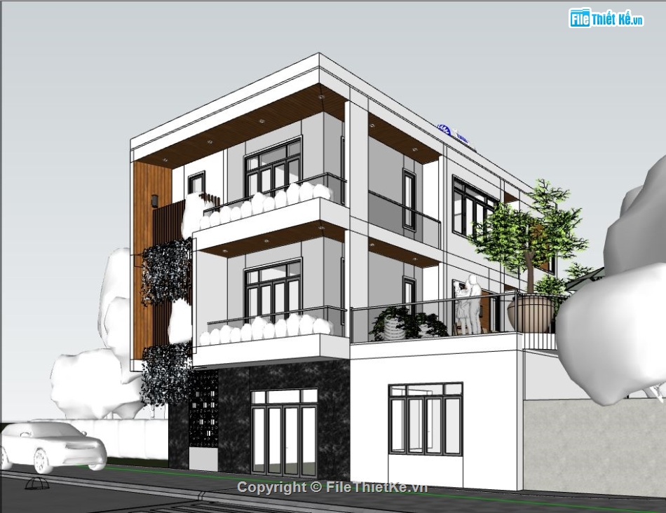 file sketchup nhà phố,su nhà phố,model su nhà phố