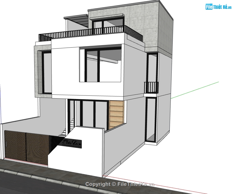 nhà phố 3 tầng,Mẫu nhà phố,3d su nhà phố 3 tầng