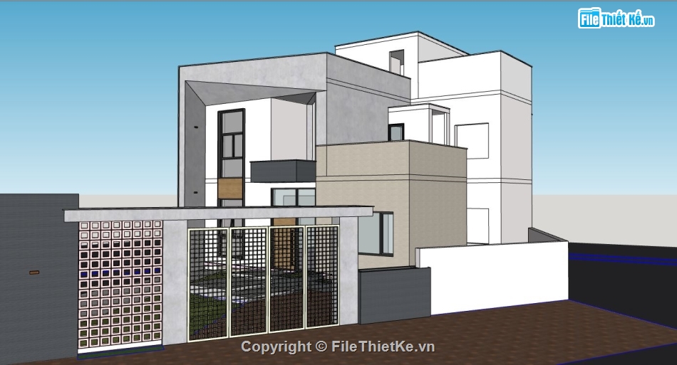 Mẫu nhà phố,su nhà phố 3 tầng,model su nhà 3 tầng