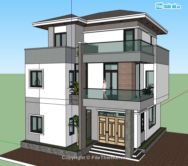 nhà phố 3 tầng,su nhà phố,model su nhà phố