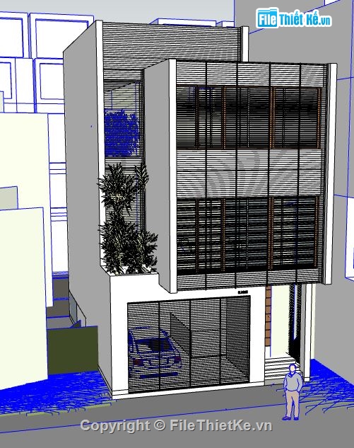 su nhà phố,file sketchup nhà phố,model su nhà phố